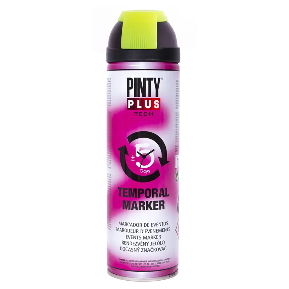 Краска аэрозольная Pinty Plus временный маркер цвет желтый-хаки 520 мл 84004155 STLM-2007609 Santreyd 