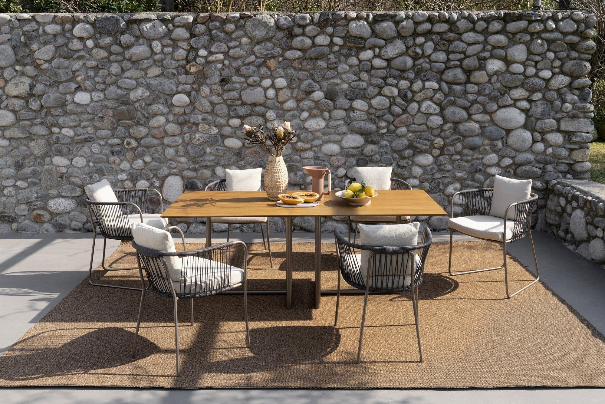 Деревянный прямоугольный садовый стол с металлическим основанием Rever Levante ARCH-00089862 - Вид №1