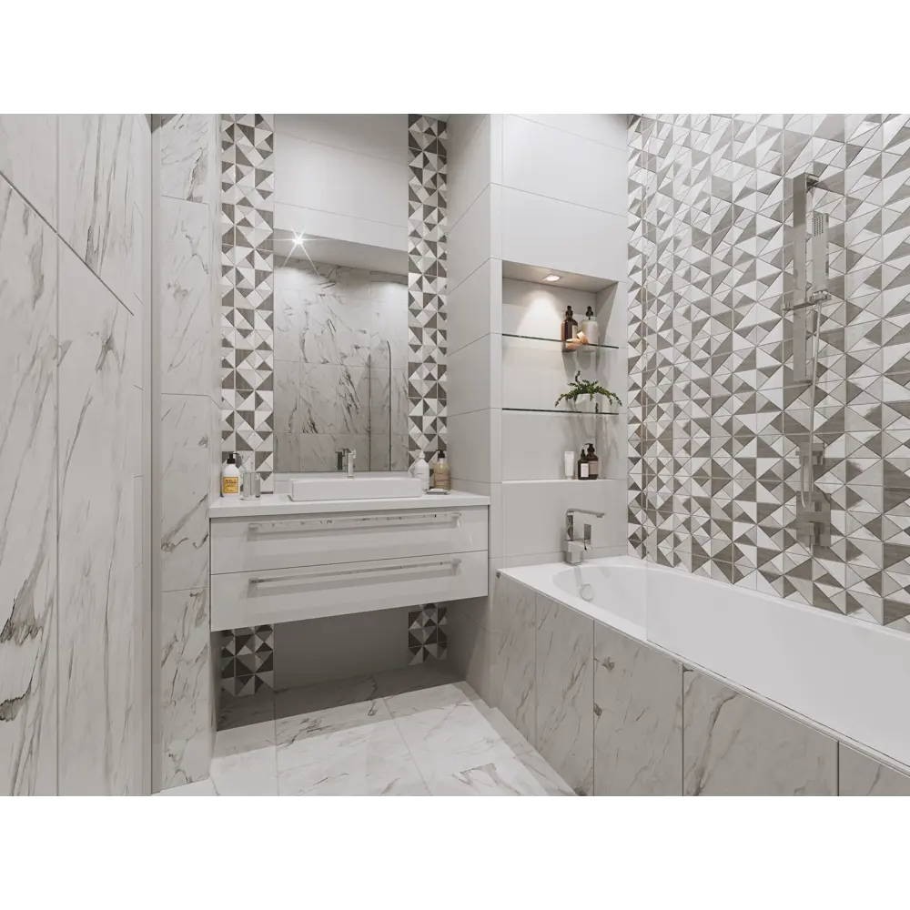 Плитка настенная Tone 30х60 см 1.62 м² цвет белый матовый BELANI STLM-2136210 - Вид №4