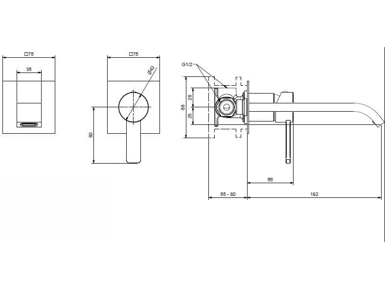 Смеситель для раковины из хромированной латуни Bugnatese Morse ARCH-00117095 - Вид №1