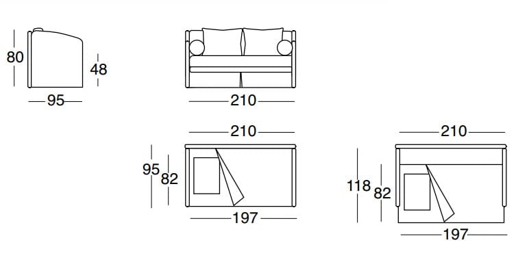 Одноместный диван-кровать из ткани Dema CARLETTO PLUS ARCH-00051112 - Вид №1