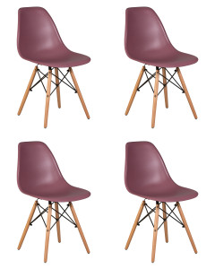90560341 Комплект кухонных стульев 4 шт Dsw -pp638 80х53х46 см пластик цвет бордовый LMZL STLM-0282714 DOBRIN