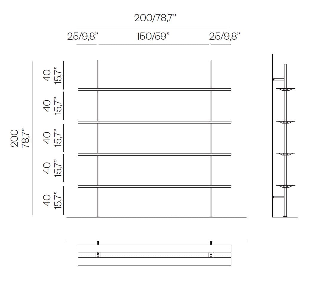 Алюминиевый настенный книжный шкаф BD Barcelona Aluminium ARCH-00134289 - Вид №29
