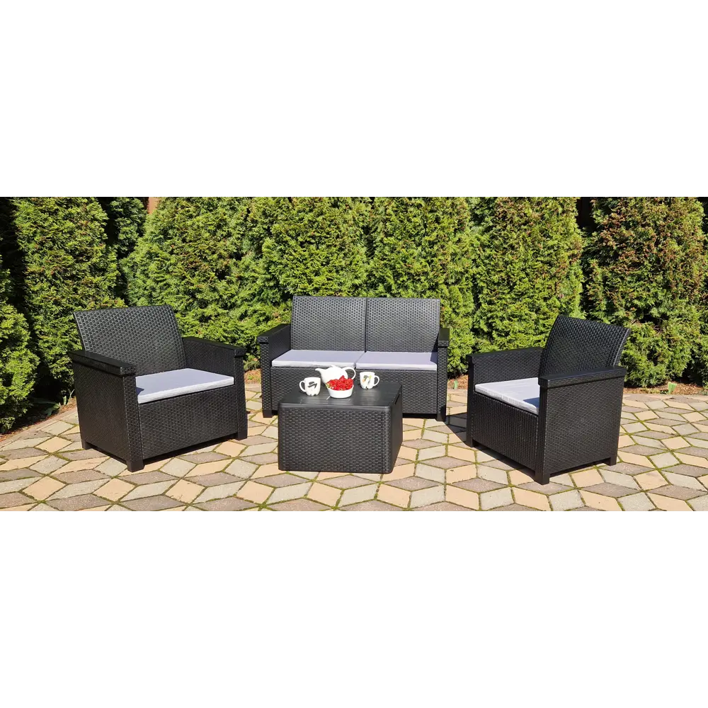 Диван садовый Naterial Basegi 69.5x131x79 см полипропилен цвет темно-серый STLM-2094814 - Вид №5