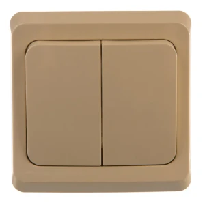 Выключатель SYSTEME ELECTRIC Этюд двухклавишный с подсветкой кремовый 11401213