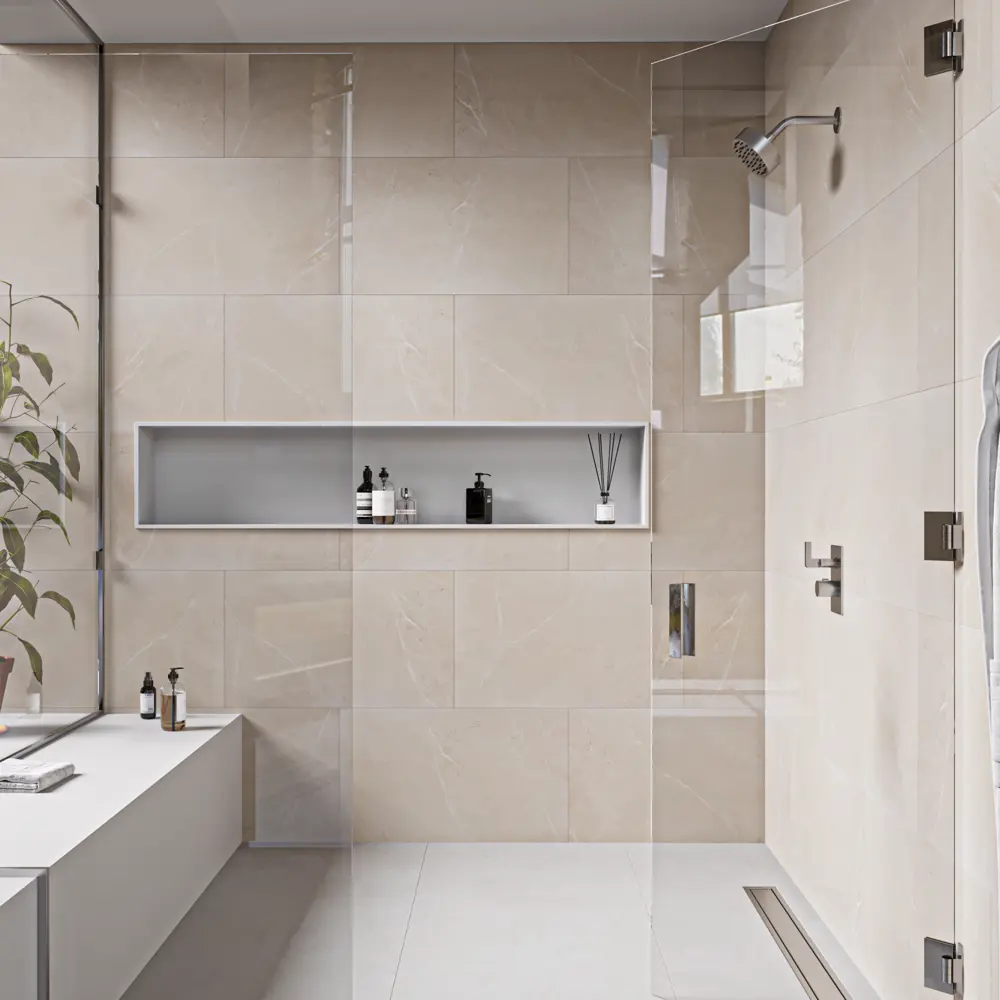 Панель ПВХ Kreaforta Салина мраморная бежевая для влажных помещений 89412573 STLM-1567047