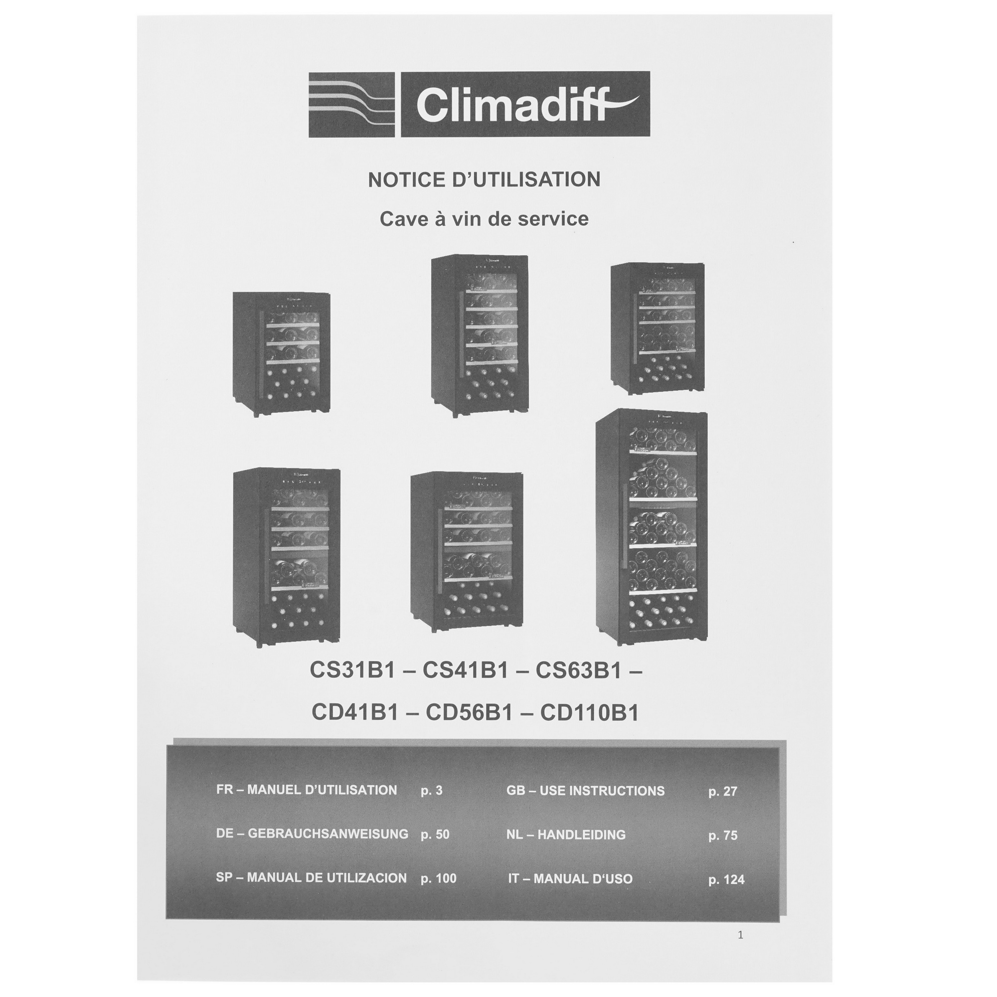5348034 Винный шкаф Climadiff CS31B1 черный STDN-0043778 - Вид №6