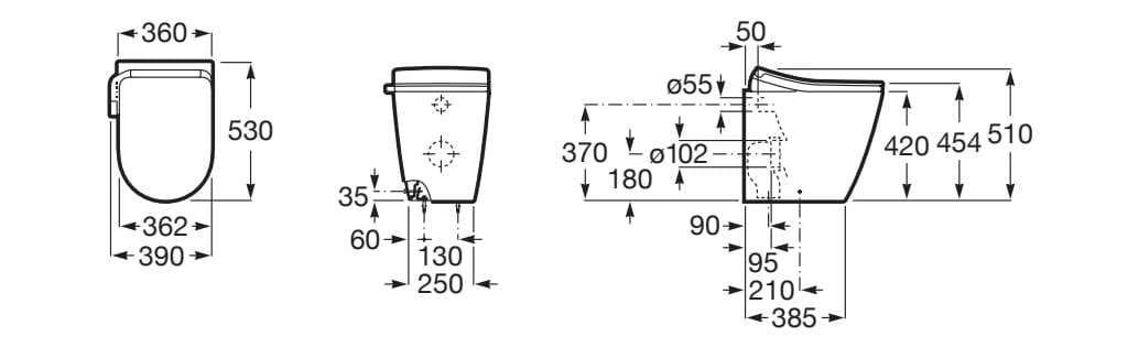 Керамический туалет для биде без пола Roca Ona ARCH-00108982 - Вид №7