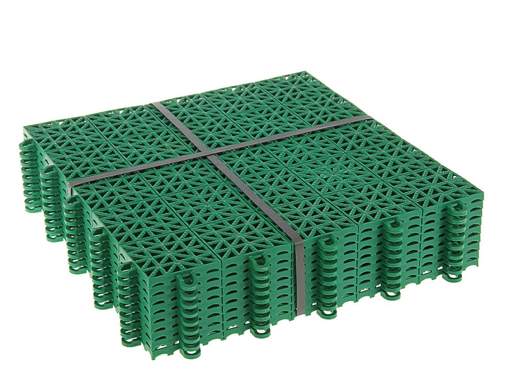 Универсальное модульное покрытие зелёное 330*330*10мм, упак. 9 шт ГеоПластБорд