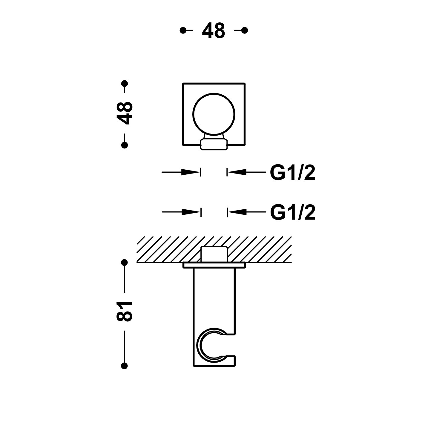 Стационарная опора с подачей воды для ручного душа и шланга-21618221 TRES RICAMBI - Вид №1