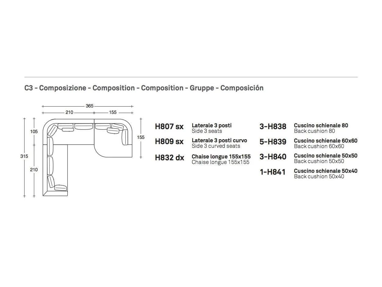 Секционный угловой диван из ткани VALENTINI Eduard New ARCH-00074004 - Вид №5