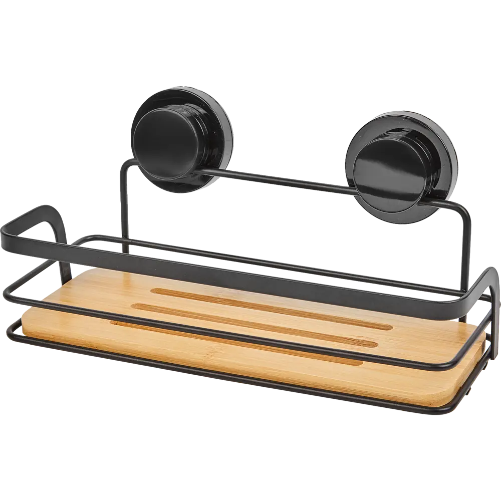 Полка для ванной прямоугольная Primanova одноярусная 26 см цвет черный Бамбук STLM-2034926