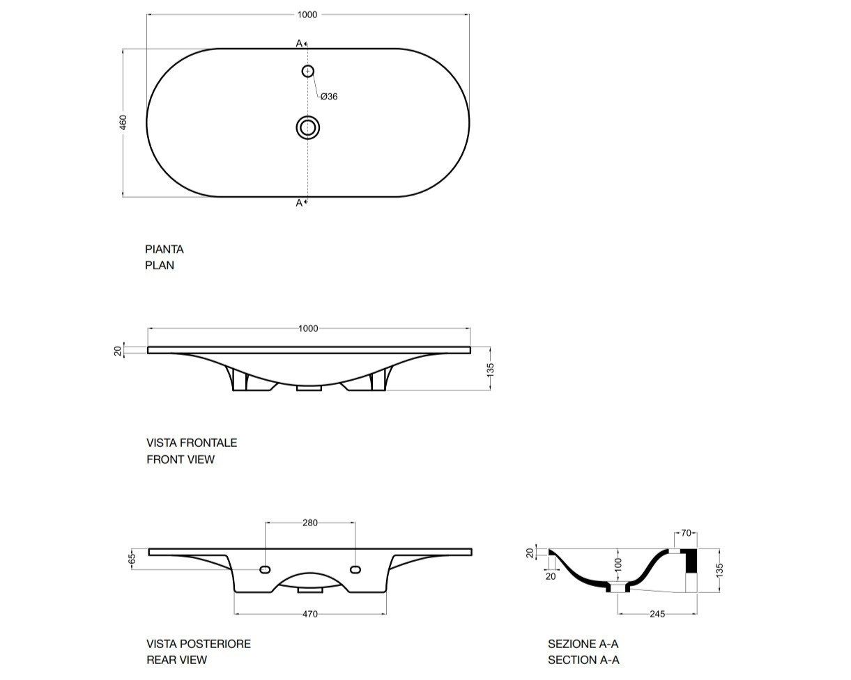 Керамическая овальная раковина Axa Delano ARCH-00043262 - Вид №20