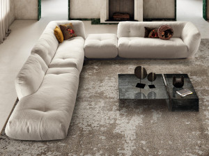 Угловой диван из ткани