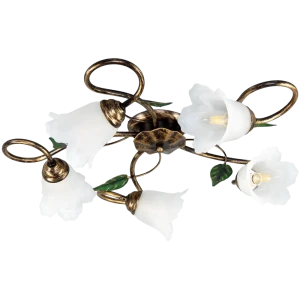 Люстра «Флорин», 5хЕ14х60 Вт, цвет чёрный, золотой