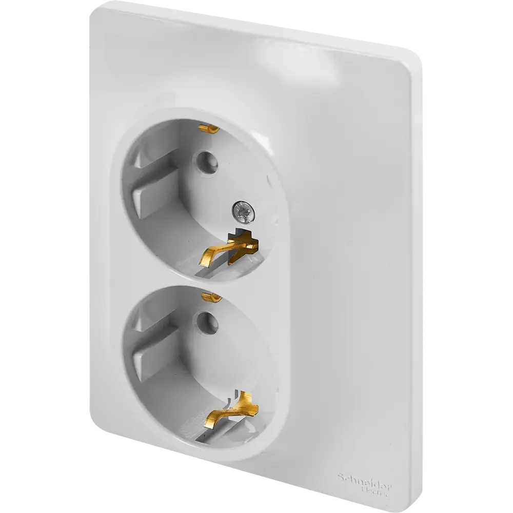 Schneider Electric Glossa — двойная встраиваемая розетка с защитными шторками 86710162 STLM-1117636 - Вид №1