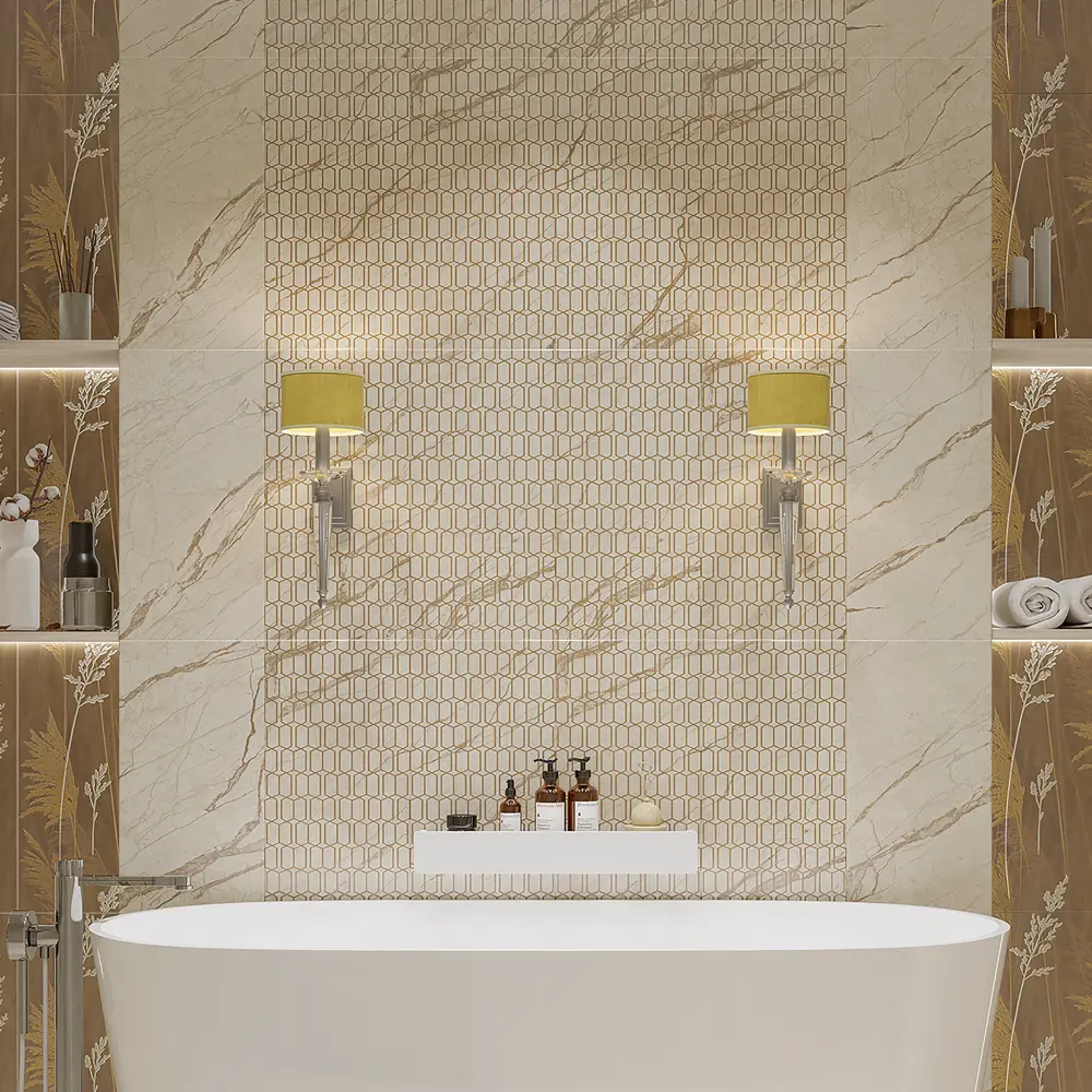 Настенная плитка Azori Forest Geometria 31.5×63 см матовая бежевая 89404319 STLM-1578092