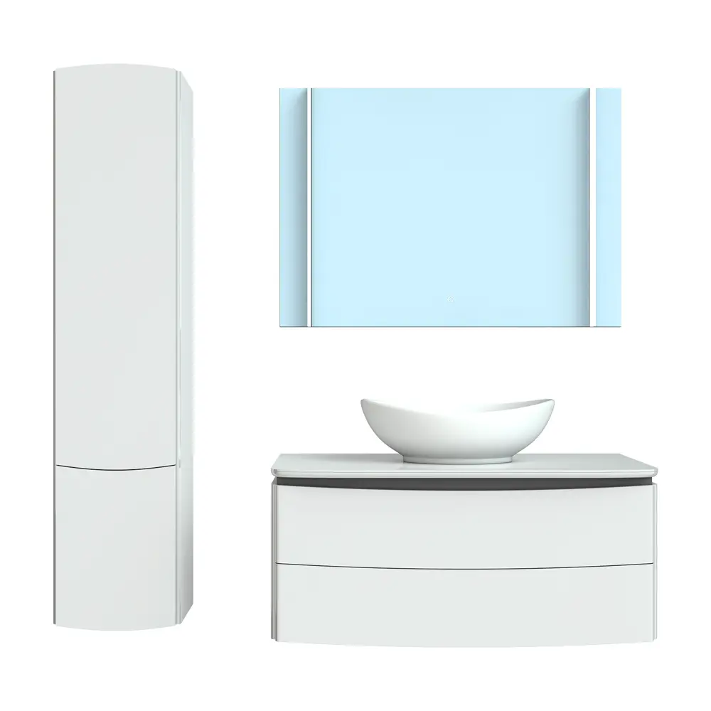 Тумба под раковину подвесная Vigo Cosmo 100 см цвет белый STLM-2159859 - Вид №4