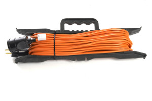 19887712 1-местный удлинитель-шнур на рамке с заземлением HM04-01-20, 3х1,0мм2, 20м, 10А, Home, оранжевый 39628 STEKKER