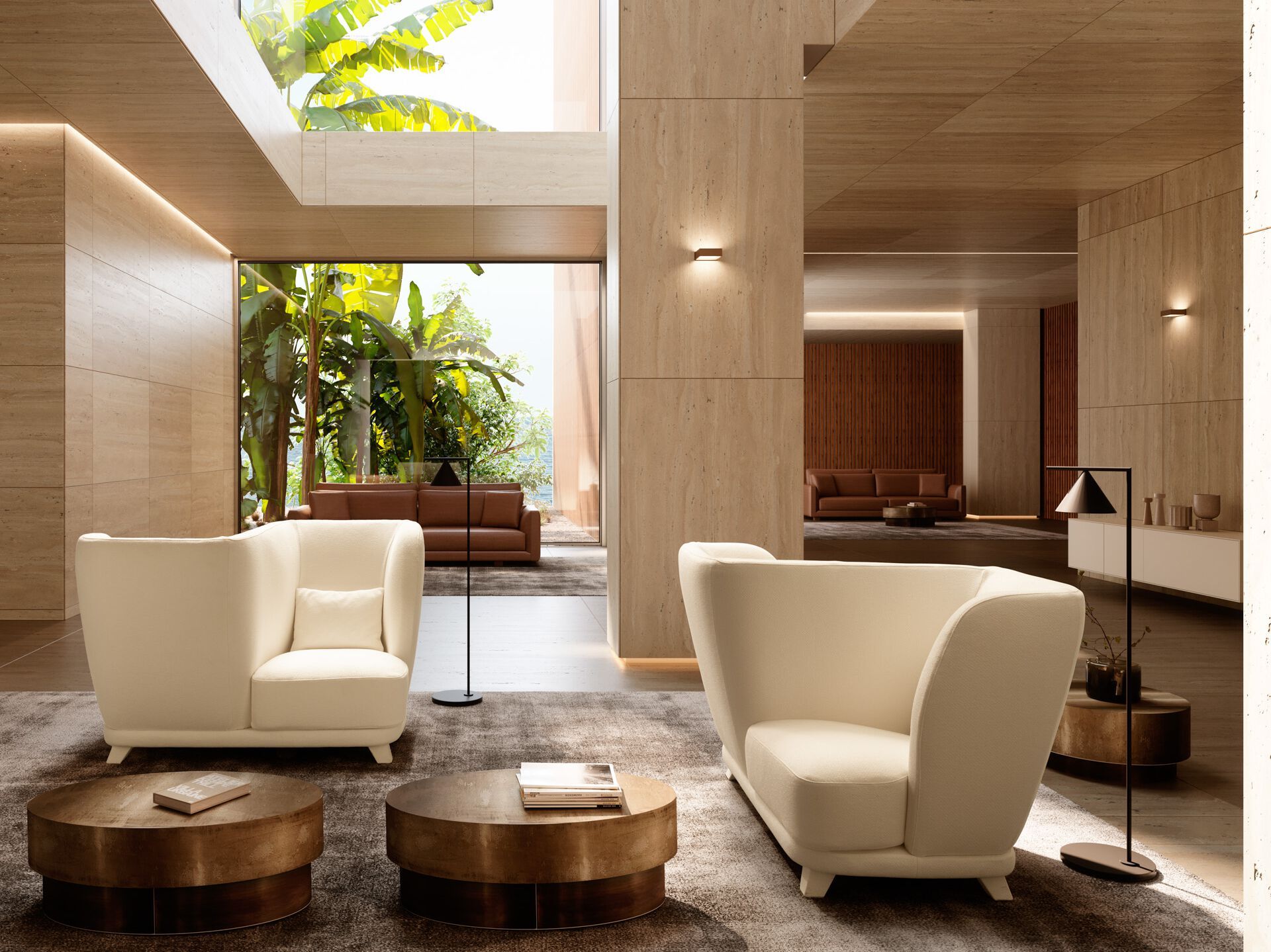 Кресло для контрактной ткани с высокой спинкой VALENTINI Criss Cross ARCH-00073296 - Вид №1