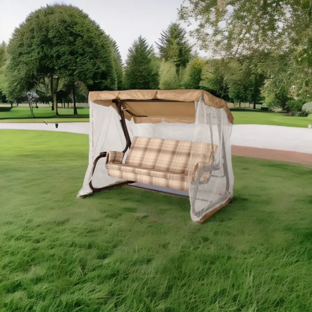 Качели садовые Удачная мебель Женева 3-х местные до 350 кг шоколад STLM-2184814 - Вид №4