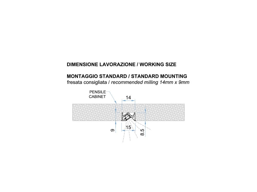 Встраиваемый светодиодный профиль с непрямым освещением Metalarredo CLYDE ARCH-00024430 - Вид №2