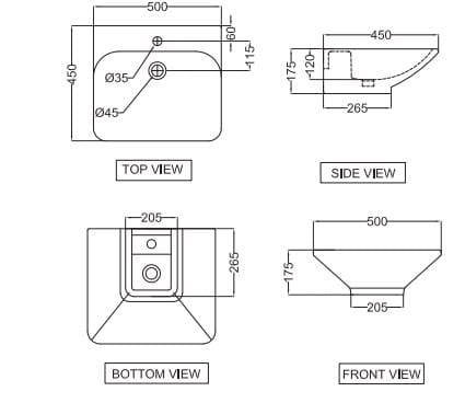 Керамическая раковина JAQUAR Laguna ARCH-00049089 - Вид №5