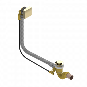 A61-300/70 Автоматический донный клапан для ванны длина сифона 70 см Thg-paris Marina с металлическими ручками Золото