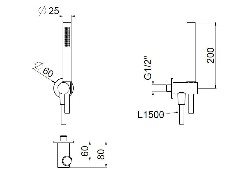 Настенный ручной душ из нержавеющей стали для душа CARIMALI Navis ARCH-00052237 - Вид №3