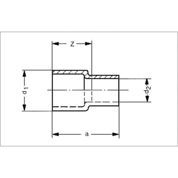 152431614 SANHA 5243 переходник редукционный, ВП-НП, медь 16ax14 мм  - Вид №1
