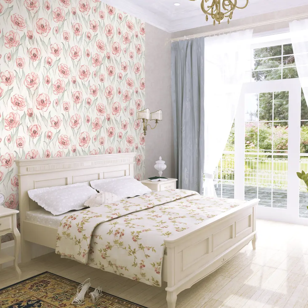 Обои флизелиновые Артекс Тюльпан бежево-розовые 1.06 м 10533-01 STLM-2052221 - Вид №3