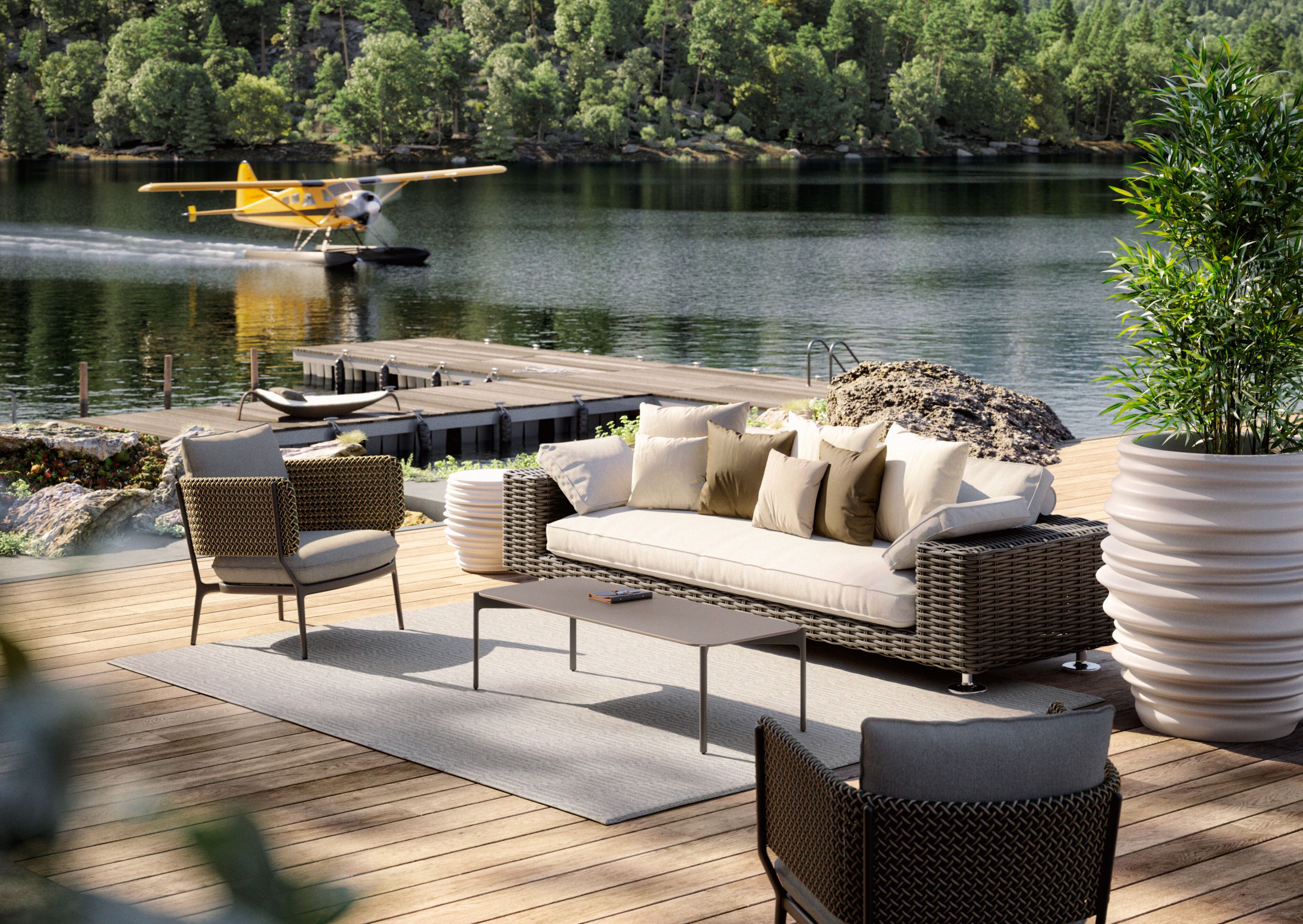 Круглый алюминиевый и стеклянный садовый столик DEDON IZON ARCH-00060167 - Вид №17