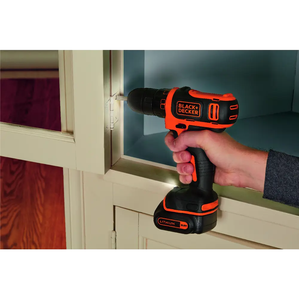 Дрель-шуруповерт аккумуляторная Black&Decker BDCDD12KBQW, 10.8 В Li-ion 2x1.5 Ач BLACK + DECKER STLM-2204963 - Вид №5