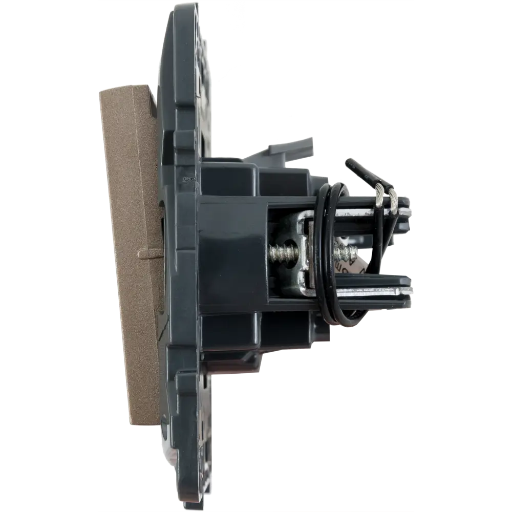 Выключатель одноклавишный с подсветкой/индикацией - Legrand Structura - 10А 250В безвинтовые зажимы - шампань 82064640 STLM-2093280 - Вид №3