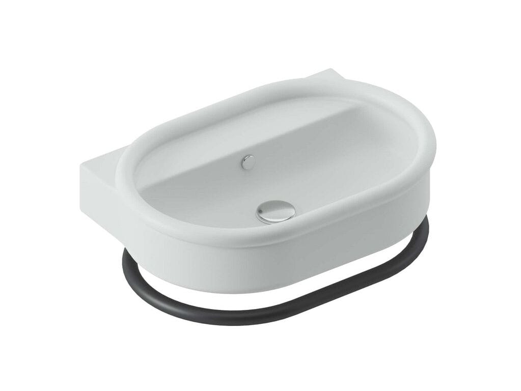 Керамическая овальная подвесная раковина с переливом и отверстием для крана ArtCeram Brera ARCH-00064601 - Вид №3