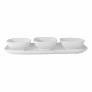 Тарелка фарфоровая с 3 салатниками белые "Форма" MAXWELL & WILLIAMS ФОРМА 00-3947074 Белый