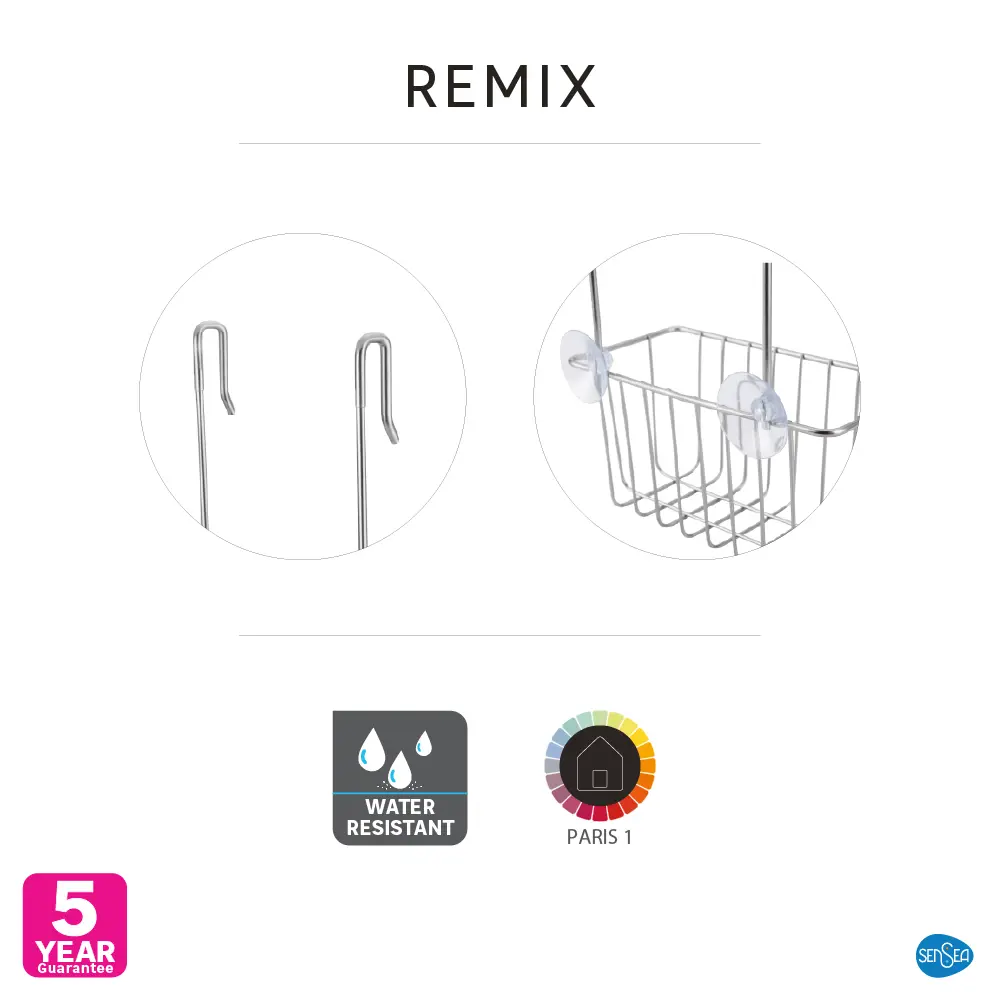 Полка для душевой кабины Sensea Remix подвесная двухъярусная цвет хром STLM-2072966 - Вид №3