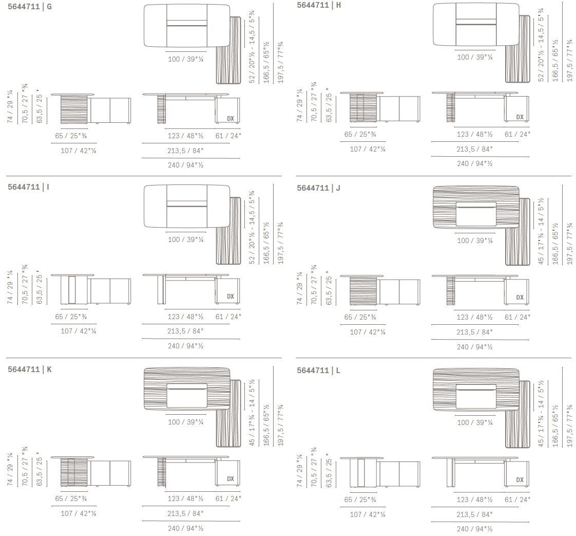 Прямоугольный кожаный исполнительный стол со встроенной полкой Poltrona Frau офис-системы управления ARCH-00024678 - Вид №1