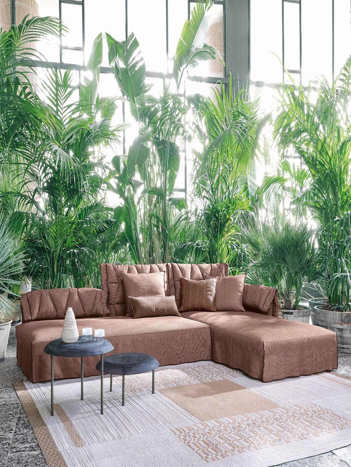 Модульный тканевый садовый диван с полуостровом Gervasoni Gervasoni Outdoor ARCH-00124815 - Вид №2