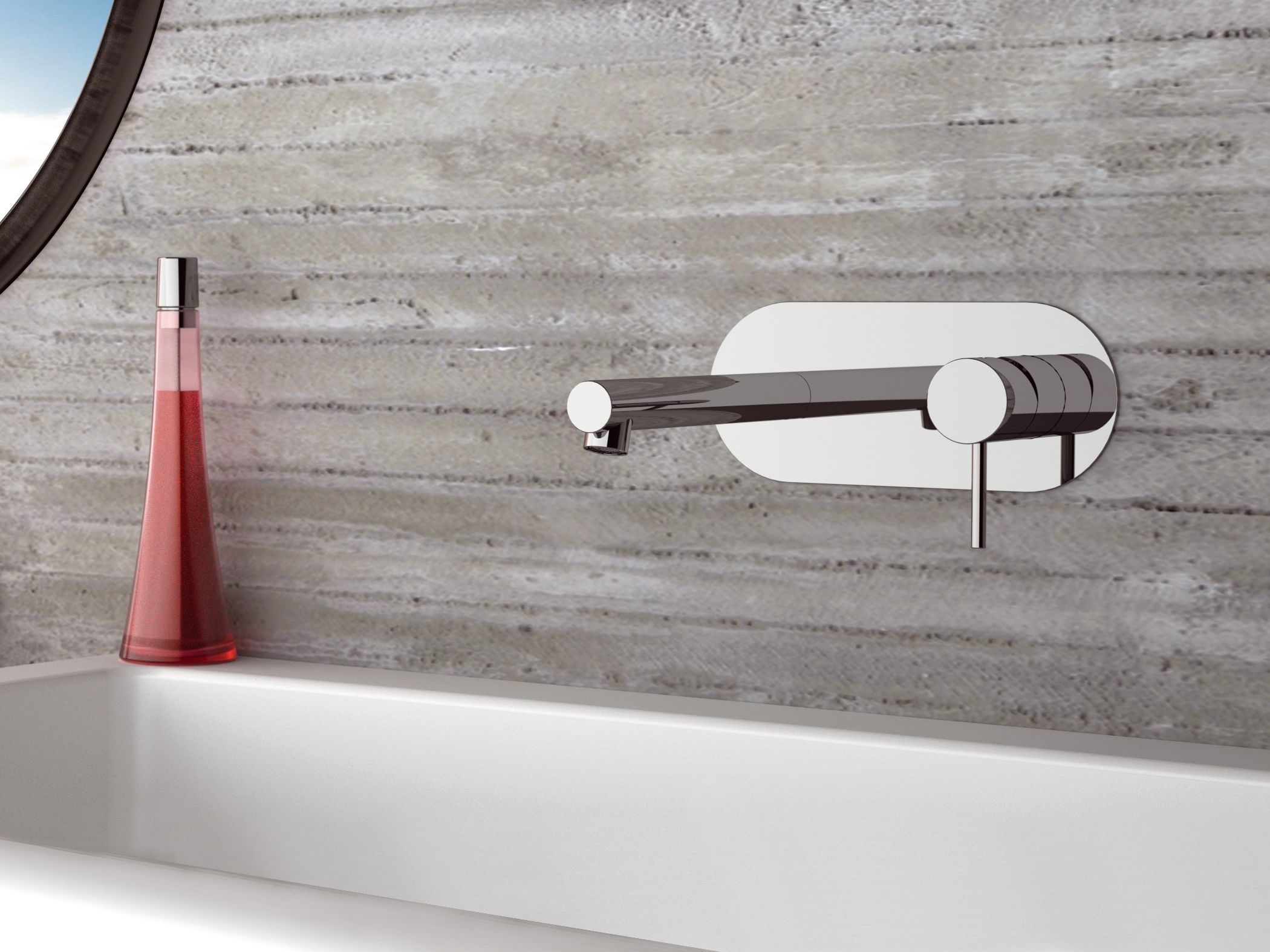 Латунный однорычажный настенный смеситель для раковины без слива Rubinetterie Mariani Ultraminimal ARCH-00082932 - Вид №1