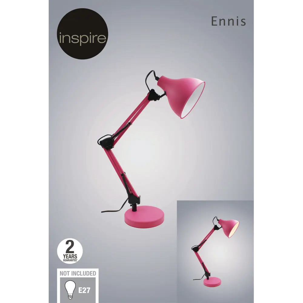 Рабочая лампа Inspire Ennis цвет розовый STLM-2142637 - Вид №6