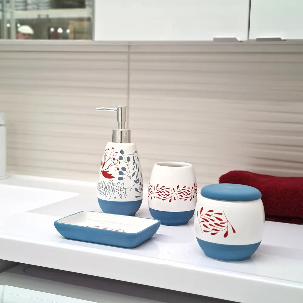 Мыльница Moroshka Romanovka керамика цвет белый/синий/красный STLM-2047256 - Вид №5