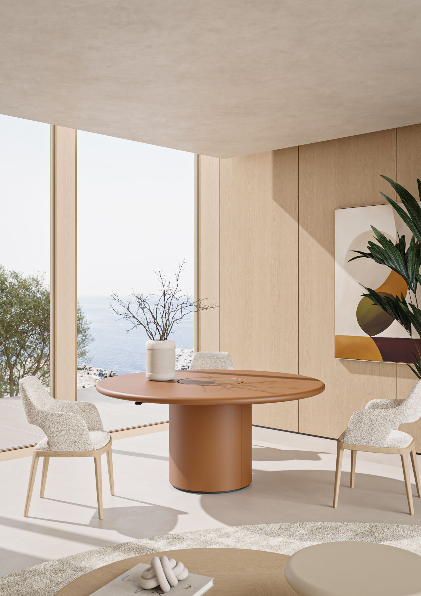 Круглый деревянный стол для совещаний с системой люверсов PROF Dea ARCH-00116019 - Вид №1