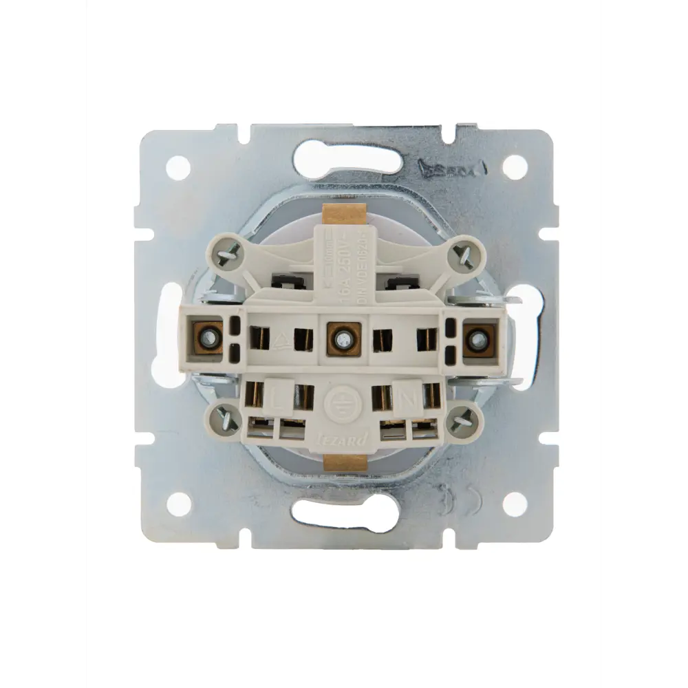 Розетка Lezard Karina с заземлением с крышкой цвет белый STLM-2042000 - Вид №7