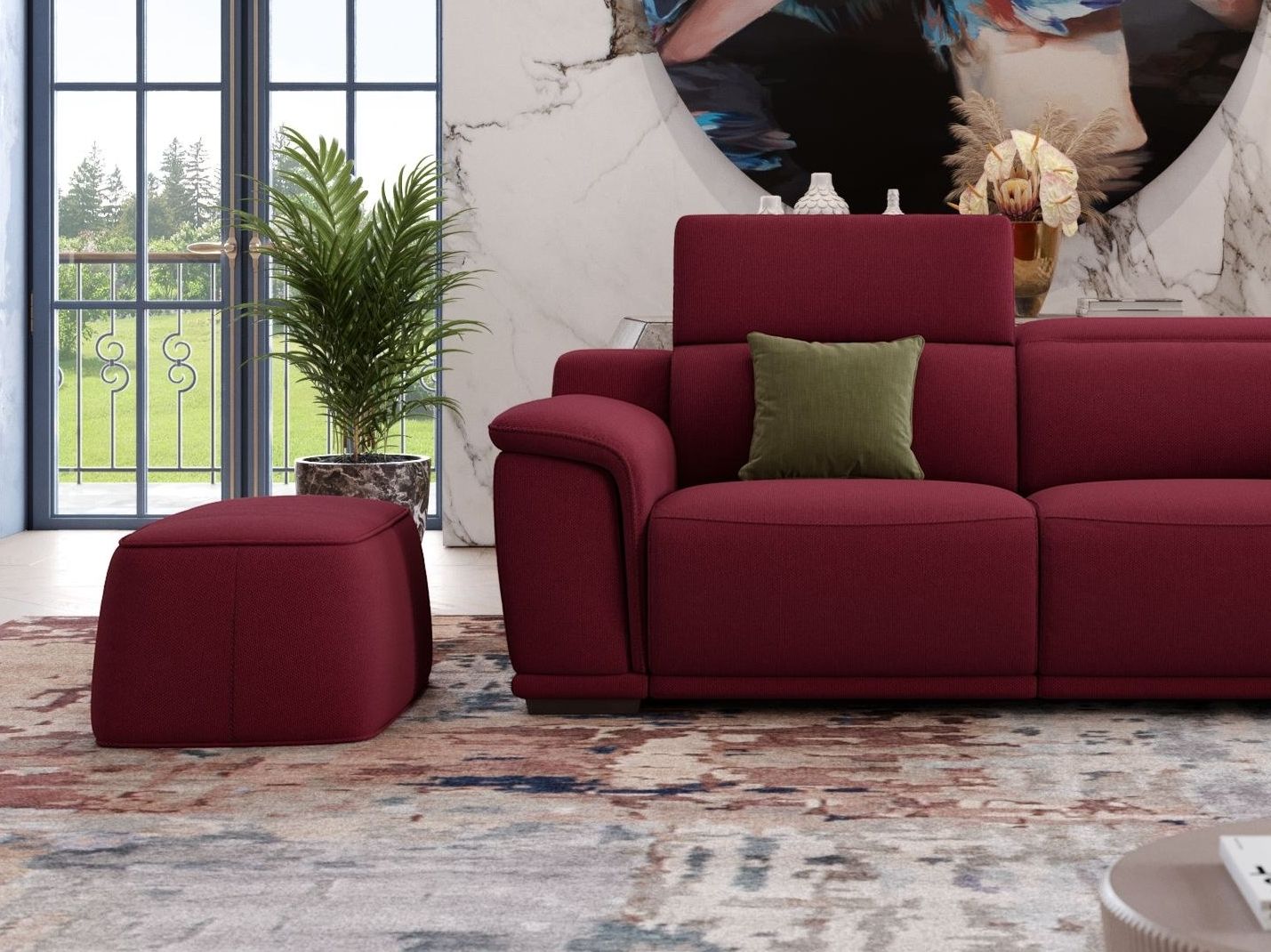 Прямоугольный пуф из ткани Sofanella Montefino ARCH-00021280 - Вид №2