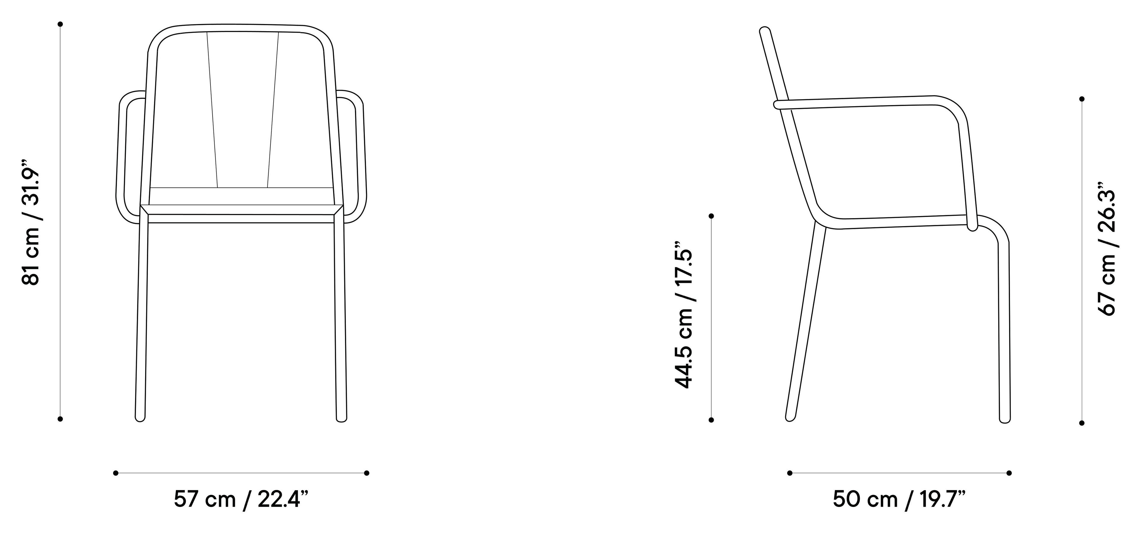 Алюминиевый садовый стул с подлокотниками iSimar Napoles ARCH-00109639 - Вид №2
