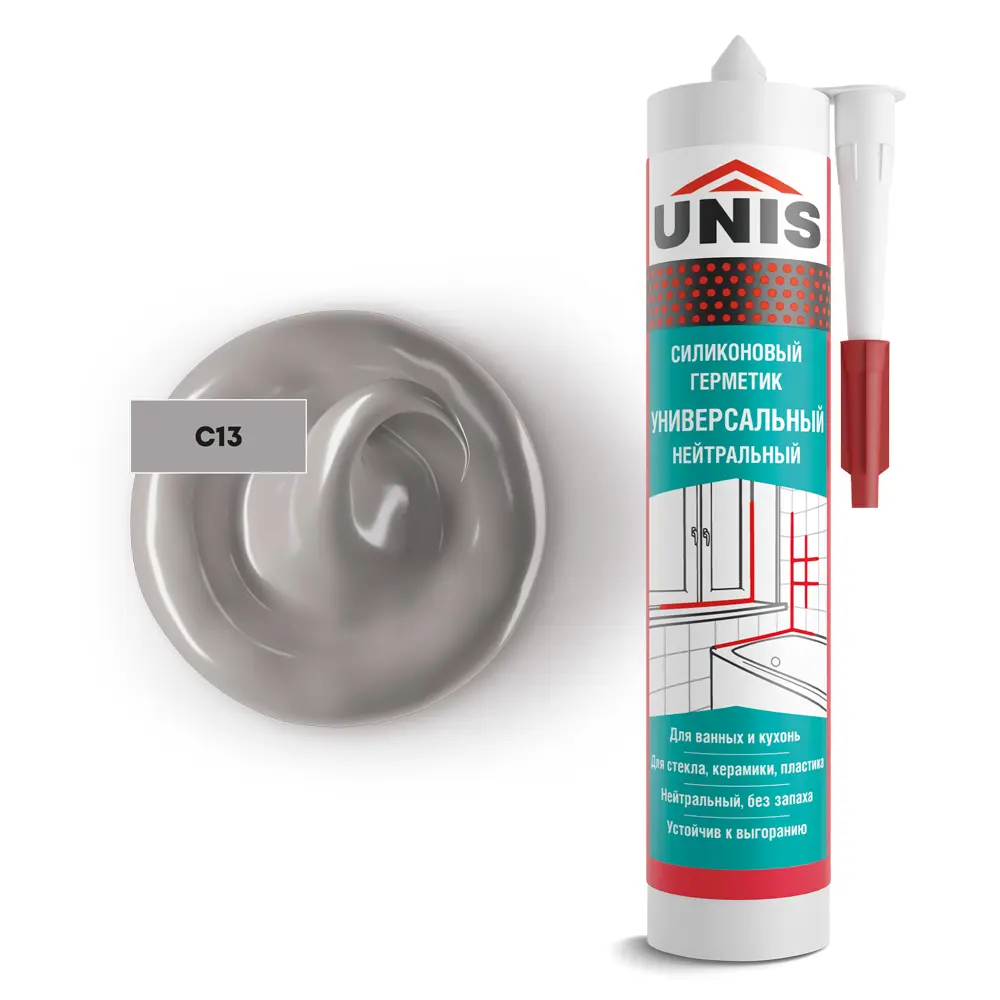 Герметик силиконовый Unis UN-80 асфальт 300 мл Santreyd STLM-2075515 - Вид №1