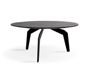 Круглый низкий журнальный столик из дуба