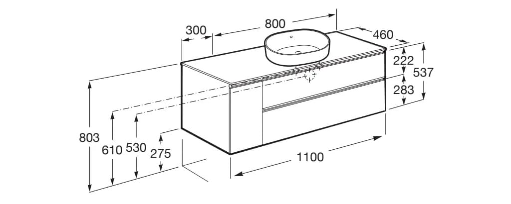 Деревянный умывальник с ящиками и дверцами Roca The Gap ARCH-00092385 - Вид №12