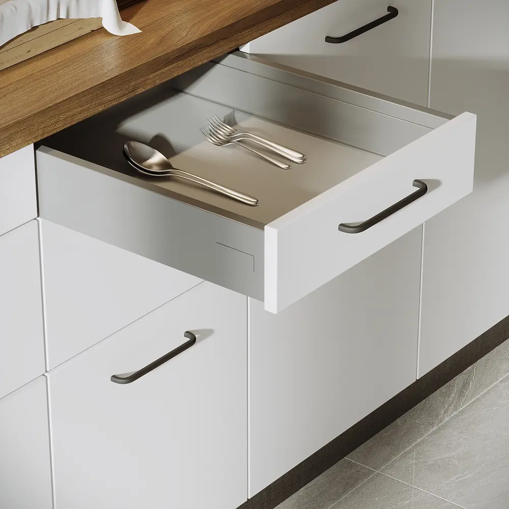 Ящик с плавным закрыванием 41.8x48x9.4 см Delinia D45/S МДФ цвет серый DELINIA ID Smart STLM-2101283